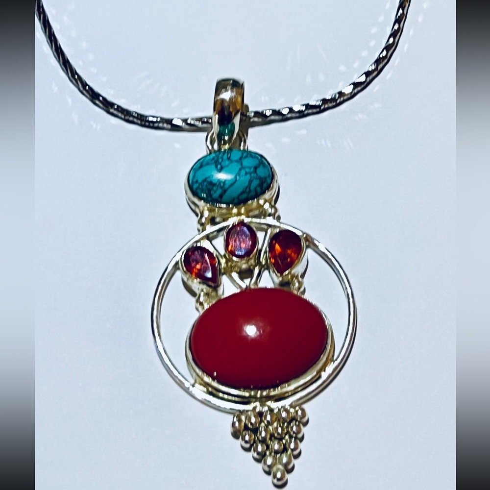 Sterling Silver~ gemstone pendant.